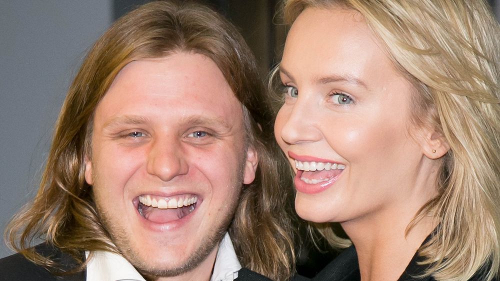 Agnieszka Szulim i Piotr Wozniak Starak na rozdaniu nagrod Zlote Tasmy 2014 w Kinie Kultura // Warszawa 2015