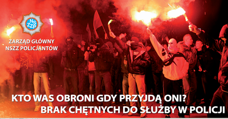 Nowy kontrowersyjny billboard policjantów. Na nim pseudokibice