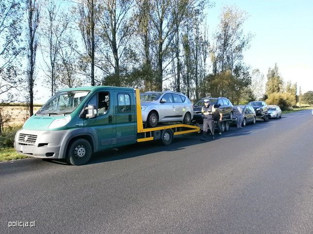 Pociąg samochodów w Stargardzie 