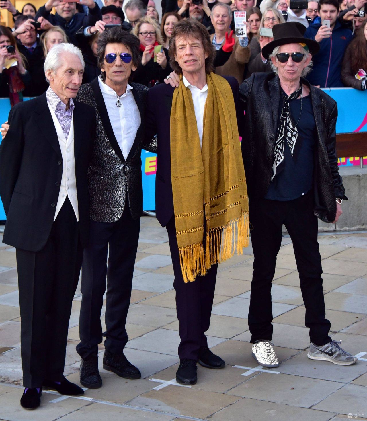 Członkowie zespołu The Rolling Stones: Charlie Watts, Ronnie Wood, Mick Jagger, Keith Richards (fot. ONS)