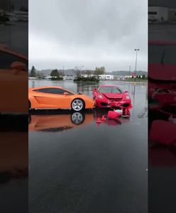 Kosztowny wypadek. Ferrari F430 zderzyło się z Lamborghini Gallardo