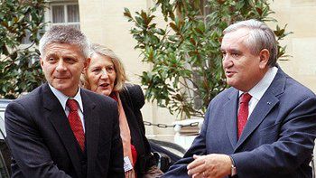 Premier Marek Belka i premier Francji Jean Pierre Raffarin