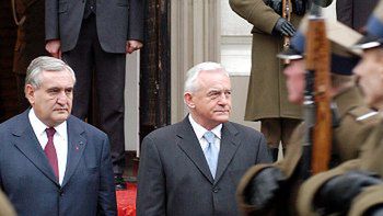 Premier Leszek Miller i premier Francji Jean-Pierre Raffarin