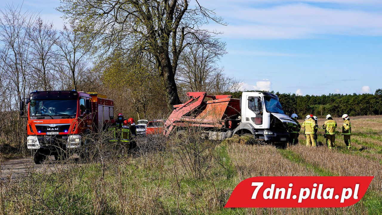 Wypadek z udziałem śmieciarki