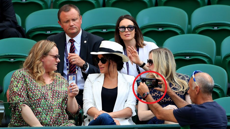 Meghan Markle pojawiła się na Wimbledonie. Interweniował jej ochroniarz