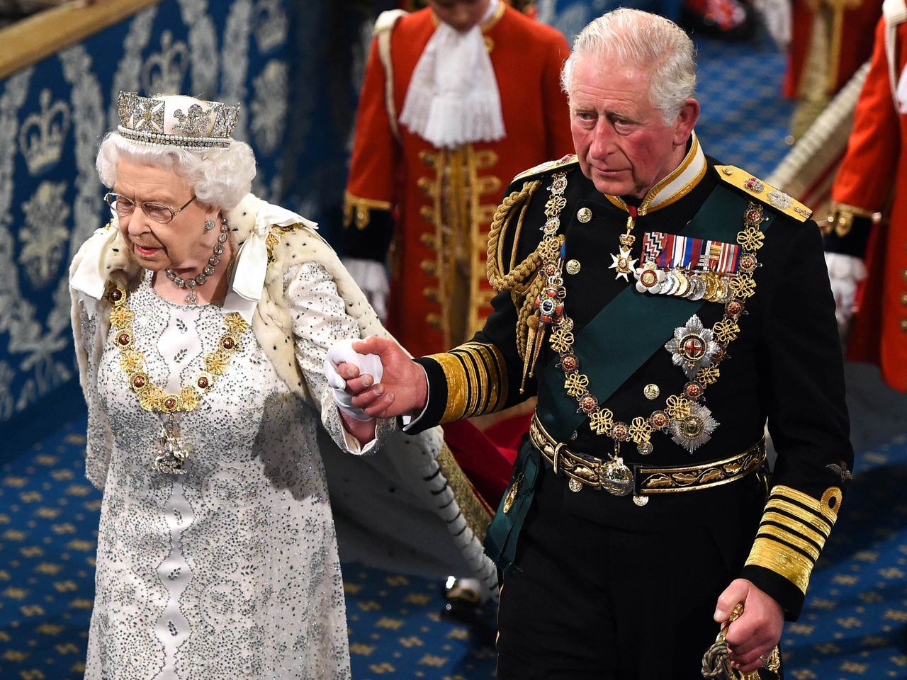 Królowa Elżbieta II i książę Karol, październik 2019