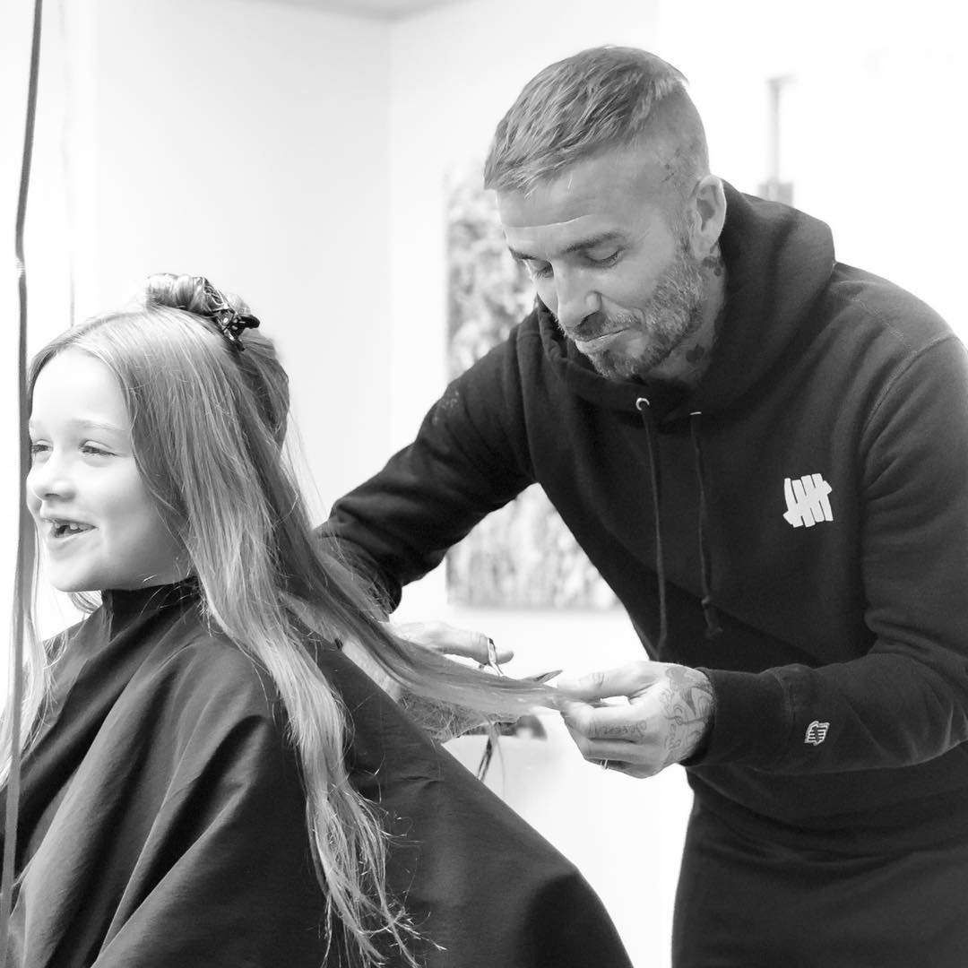 David Beckham obciął Harper włosy