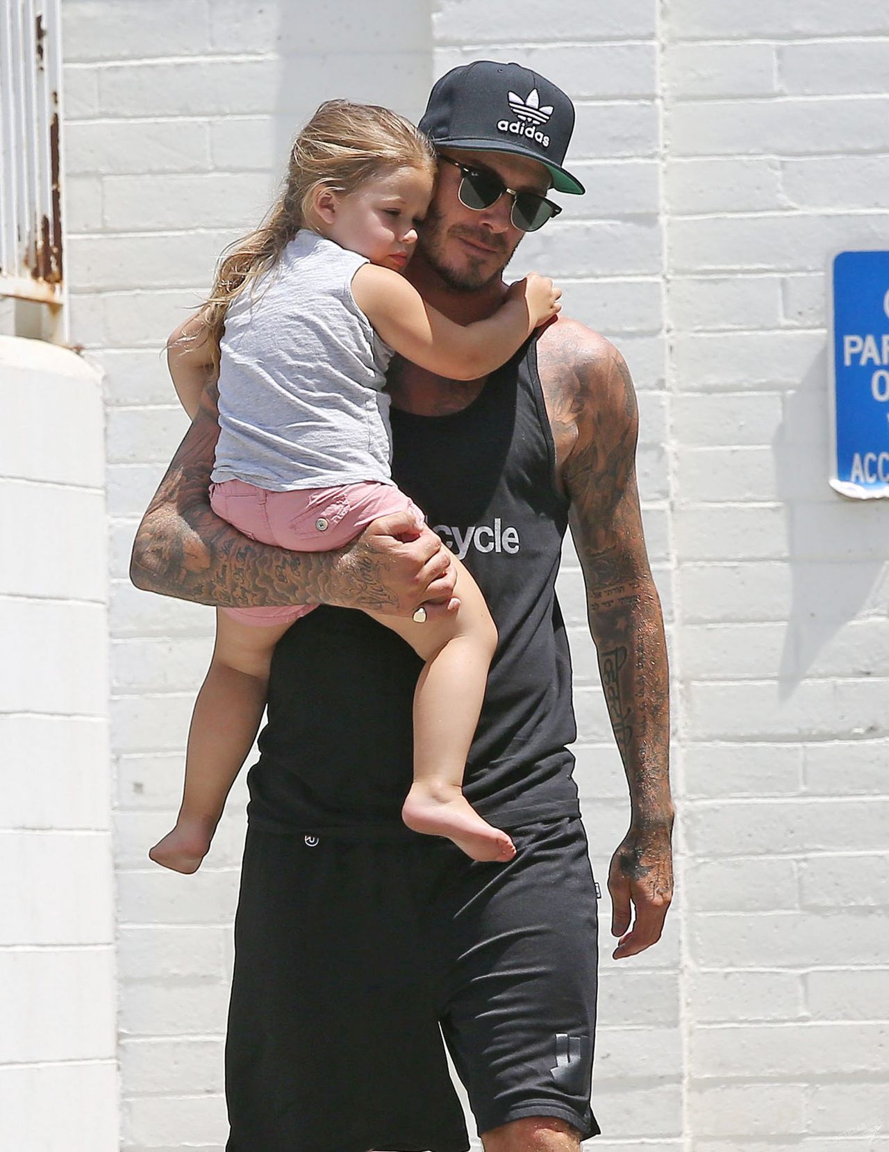 David Beckham i Harper na spacerze