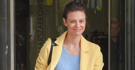 Botki na jesień i kurtka puchowa. Stylowa Magdalena Boczarska