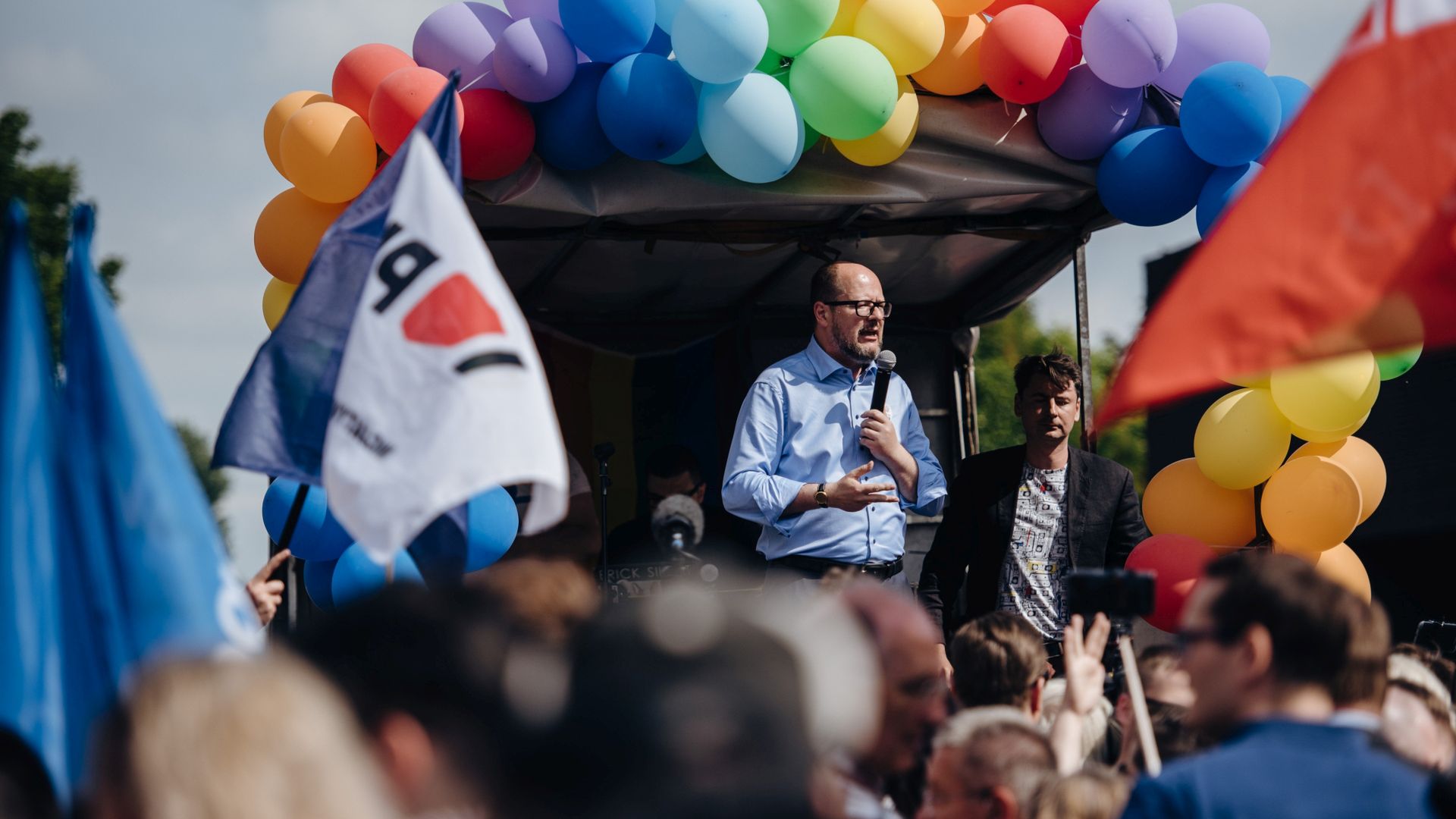Paweł Adamowicz na Trójmiejskim Marszu Równości w 2018 r.