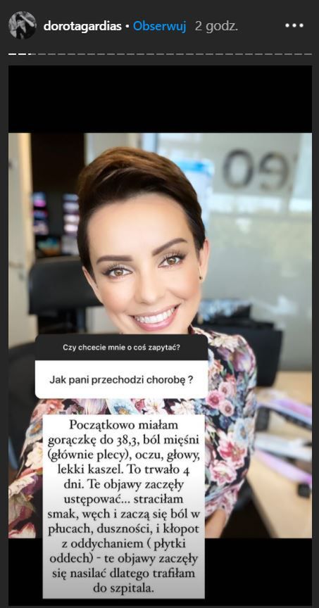 Dorota Gardias mówi o koronawirusie