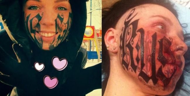 Wstrętny tatuaż oszpecił twarz młodej dziewczyny. Zobacz, co zrobił jej kochanek