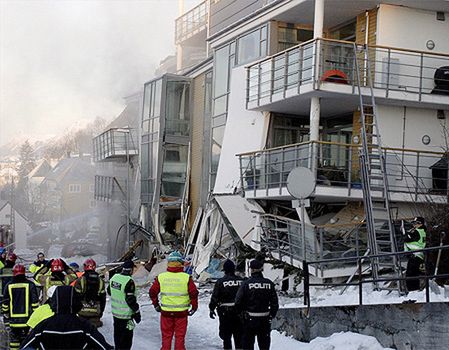 15 rannych w katastrofie budowlanej w Norwegii