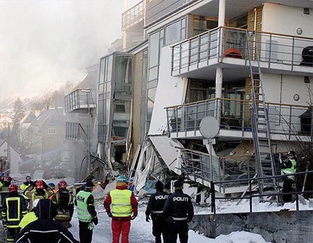 15 rannych w katastrofie budowlanej w Norwegii
