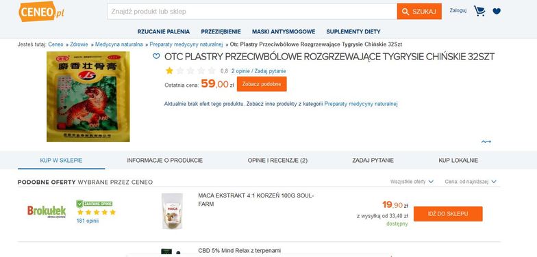 Kontrowersyjne plastry sprzedaje przynajmniej kilka polskich serwisów.
