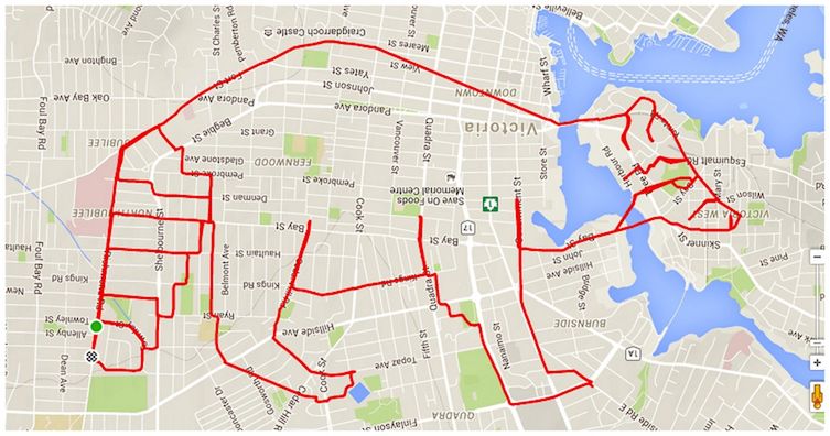 Nudziło mu się na rowerze, więc zaczął... malować GPS-em