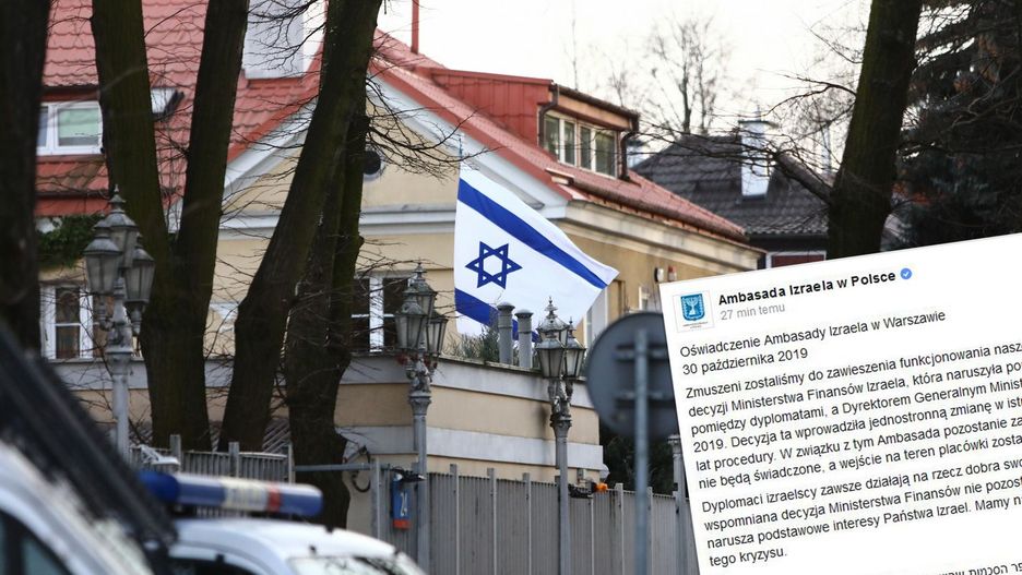 Ambasada Izraela w Warszawie została tymczasowo zamknięta