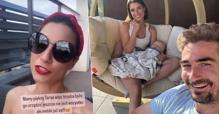 Lenka Kliment w skąpym bikini kilka miesięcy po porodzie. Uwagę od idealnej figury odwraca tylko cudny taras nowego mieszkania