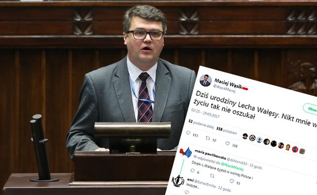 Poseł Wąsik zaatakował na Twitterze Lecha Wałęsę