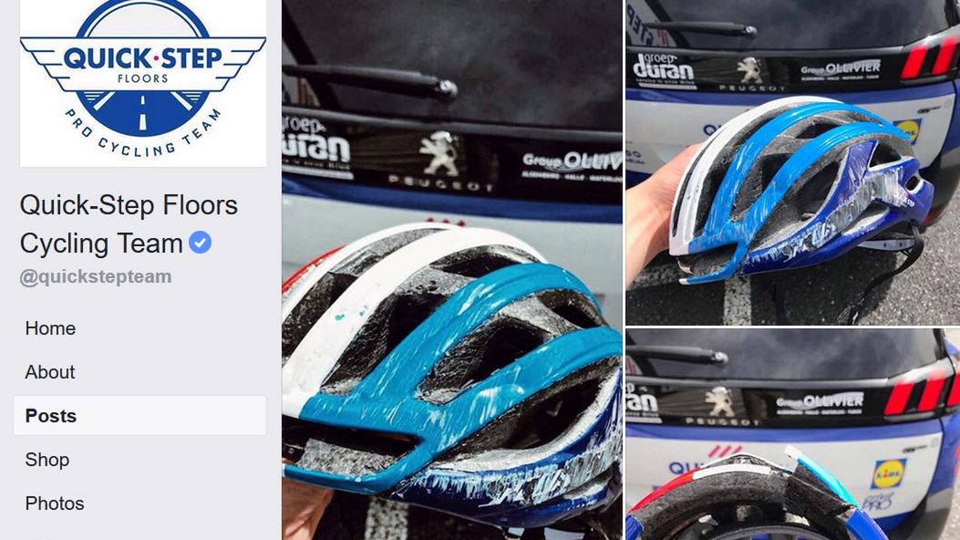 Kask rowerowy po wypadku.