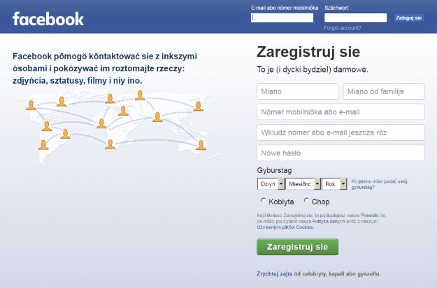 Śląski dialekt jednym z języków na Facebooku