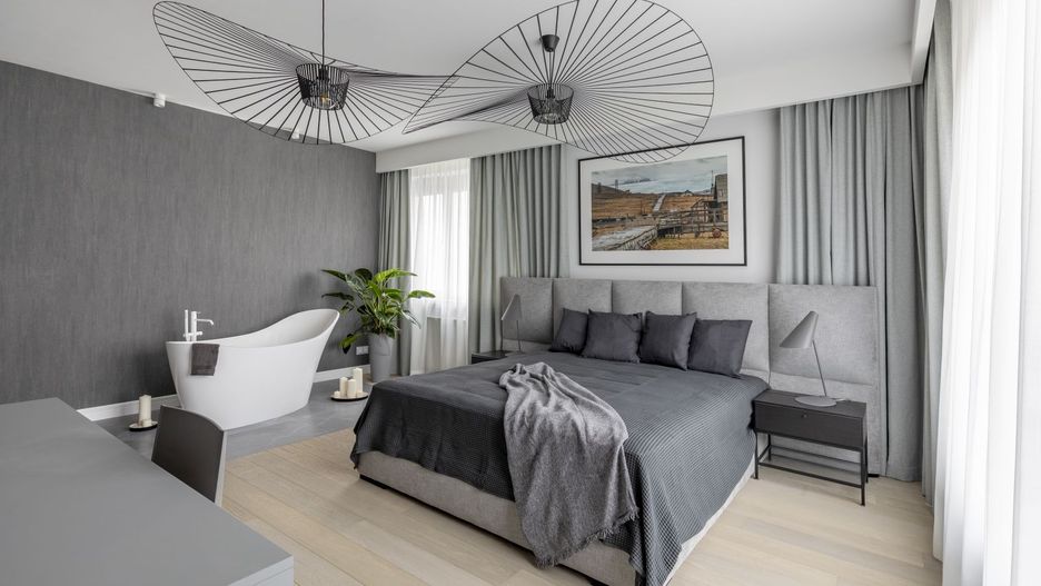 Kolorystyka majestatycznych górskich pasm współgra z kojącym wystrojem apartamentu