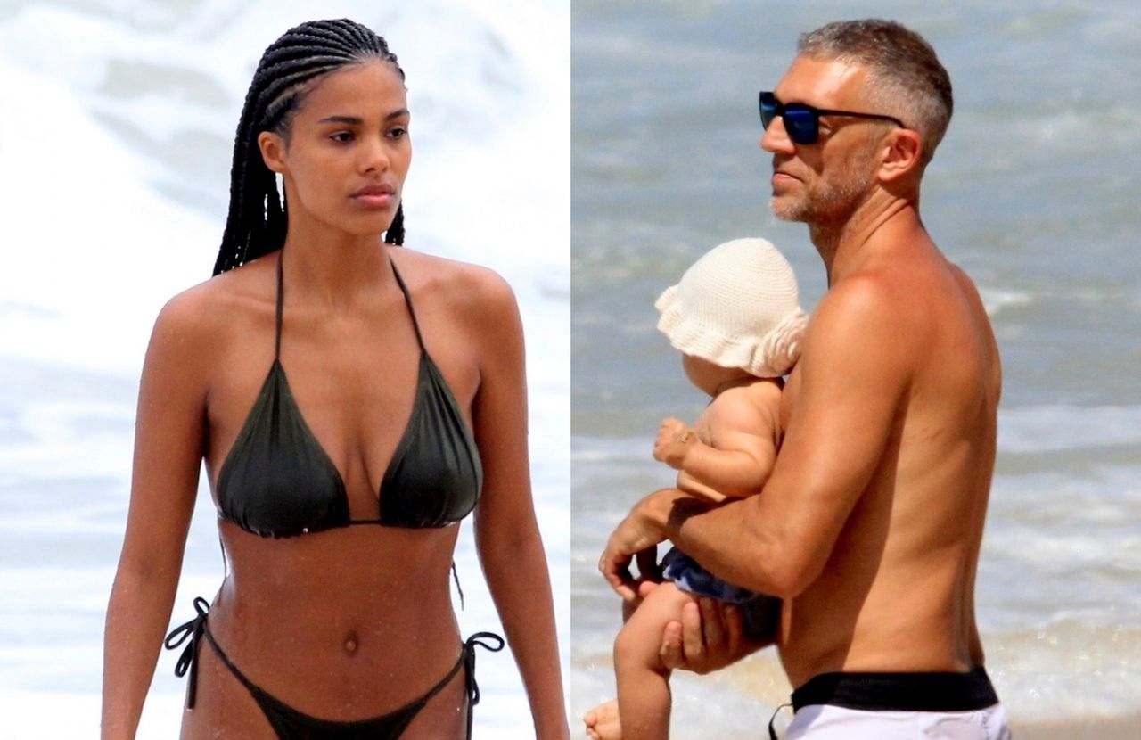 Vincent Cassel na plaży z młodą żoną. Odsłonił wyrzeźbione ciało