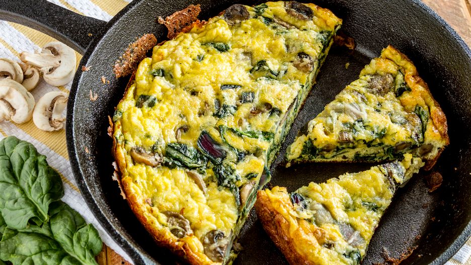 Frittata ze szpinakiem i serem feta