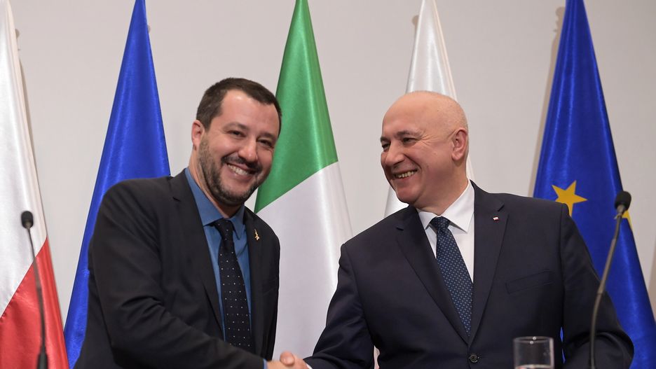 Matteo Salvini przed rozmową z Jarosławem Kaczyńskim spotkał się ze swoim odpowiednikiem, Joachimem Brudzińskim