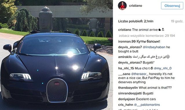 Ronaldo ma nową zabawkę. To bugatti veyron 16.4 grand sport