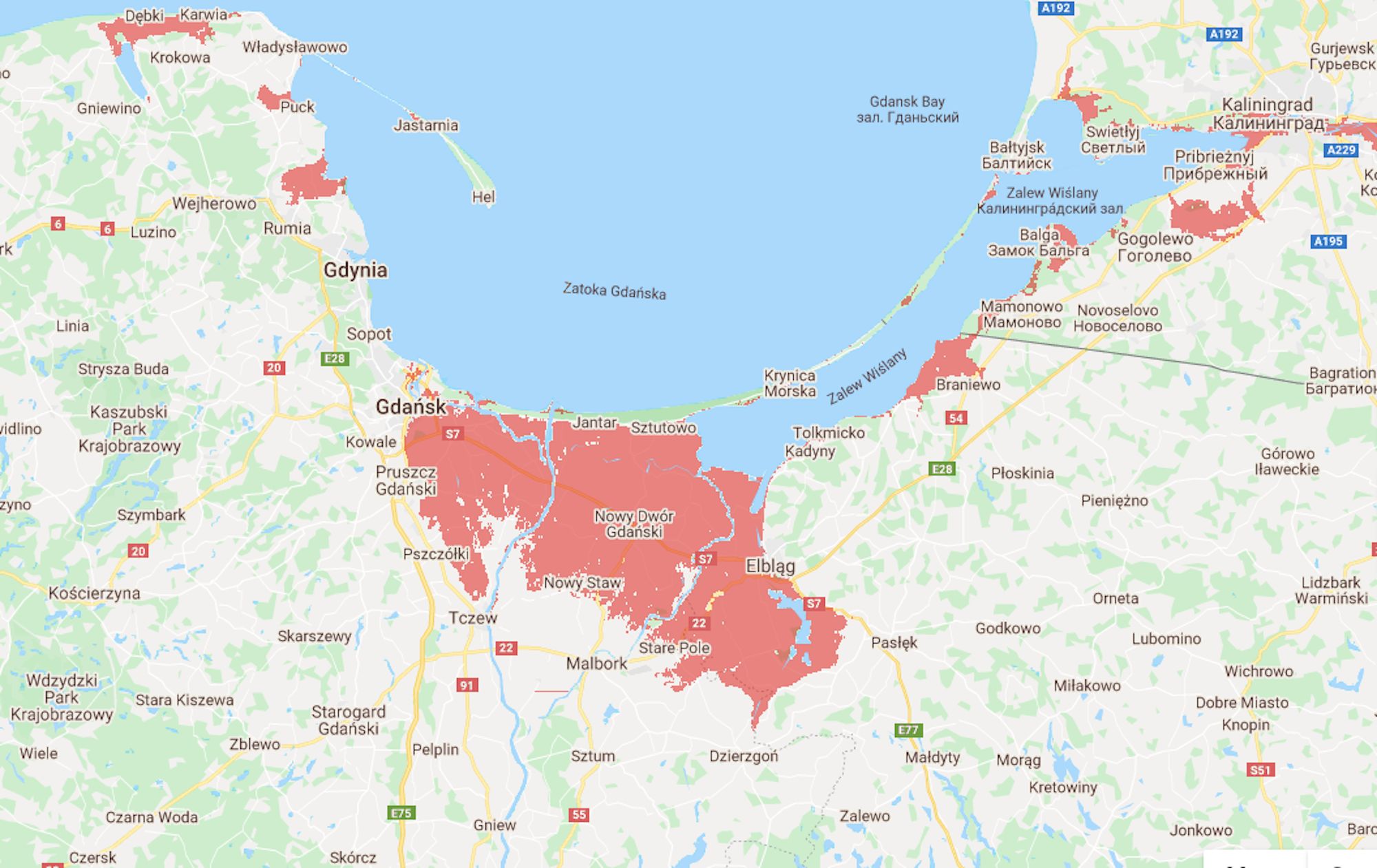 Interaktywna mapa terenów zagrożonych powodziami