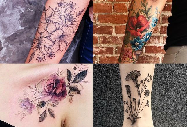 Najmodniejsze kwiatowe tatuaże 