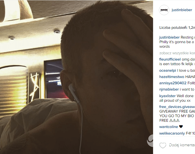 Justin Bieber ma tatuaż na twarzy