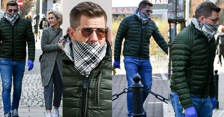 Uzbrojony w gumowe rękawiczki i arafatkę Filip Chajzer chroni się przed koronawirusem (ZDJĘCIA)