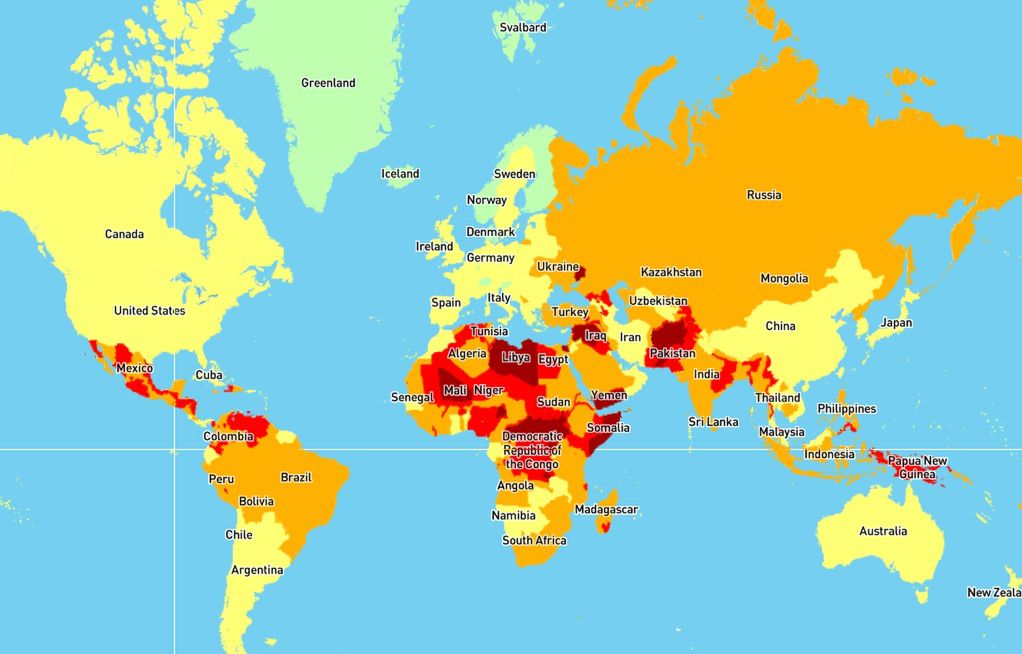 W 2020 tam będzie najbardziej niebezpiecznie. Ta mapa mówi wszystko