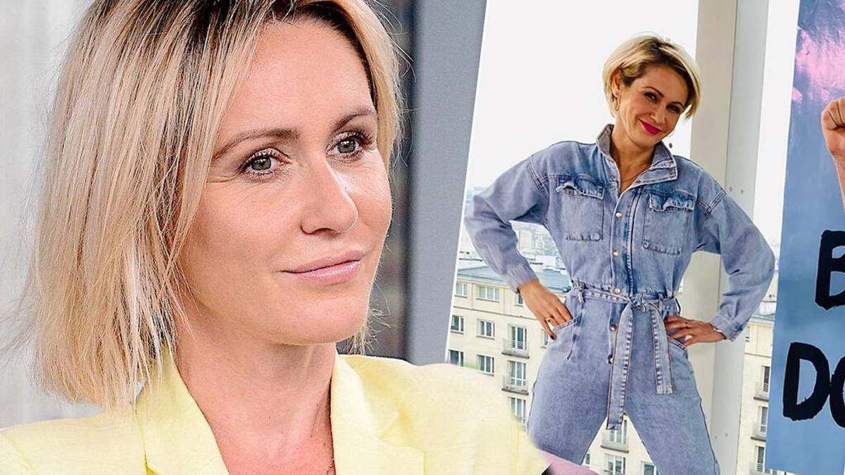 Małgorzata Ohme w kombiznesonie z sieciówki