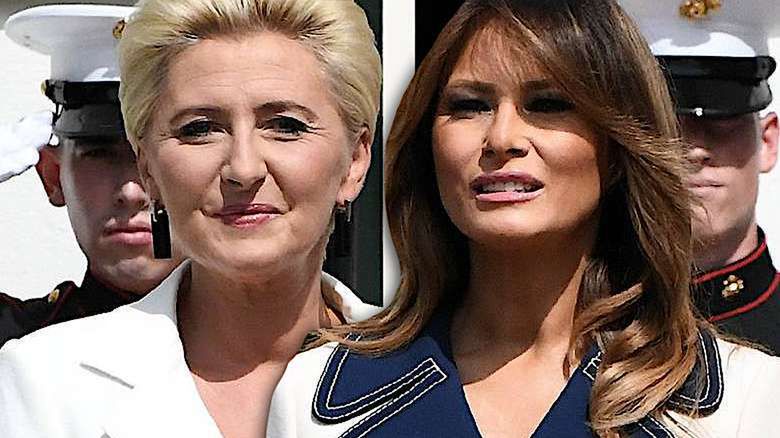 Agata Duda i Melania Trump na spotkaniu w USA