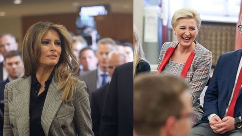Agata Kornhauser-Duda i Melania Trump w podobnych stylizacjach