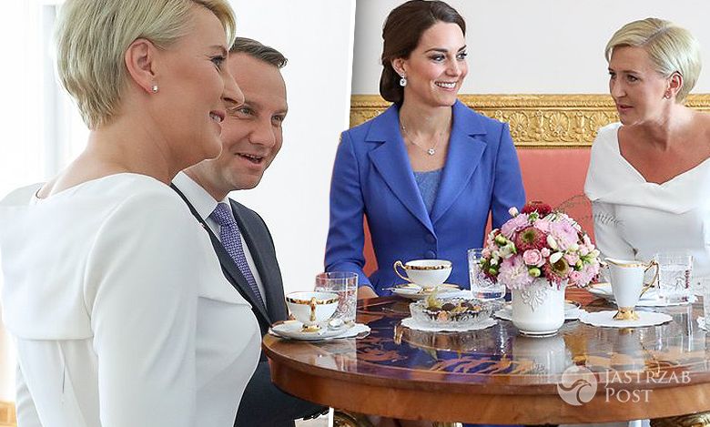 Tak Andrzej Duda z Agatą pożegnali Kate i Williama. Pierwsza Dama w niczym nie ustępowała stylizacją księżnej