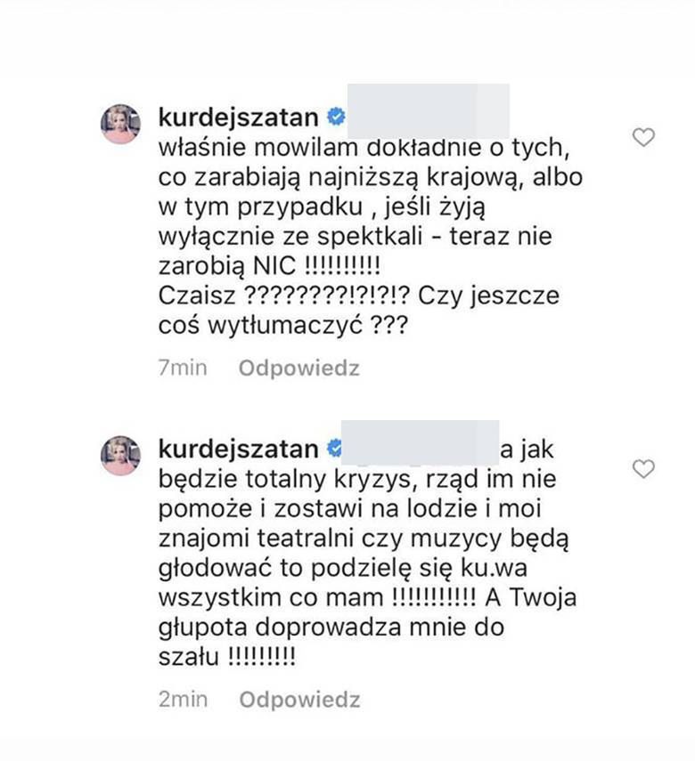 Barbara Kurdej-Szatan planuje pomóc artystom