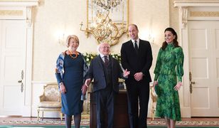 Księżna Kate i książę William z wizytą w Irlandii. Założyła sukienkę w ulubionym kolorze Irlandczyków