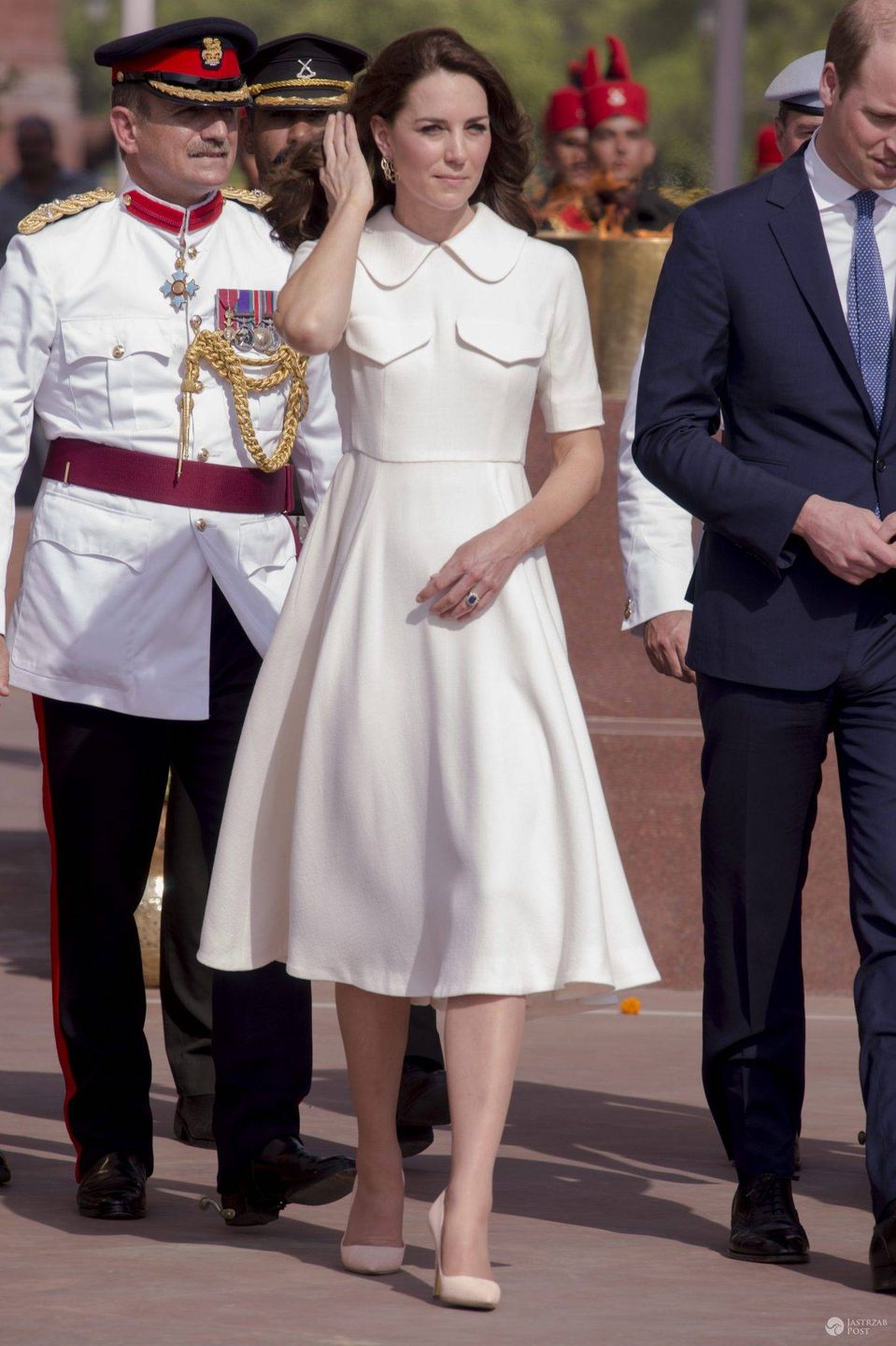 Księżna Kate w kreacji Emilii Wickstead podczas wizyty w Indiach (fot. ONS)