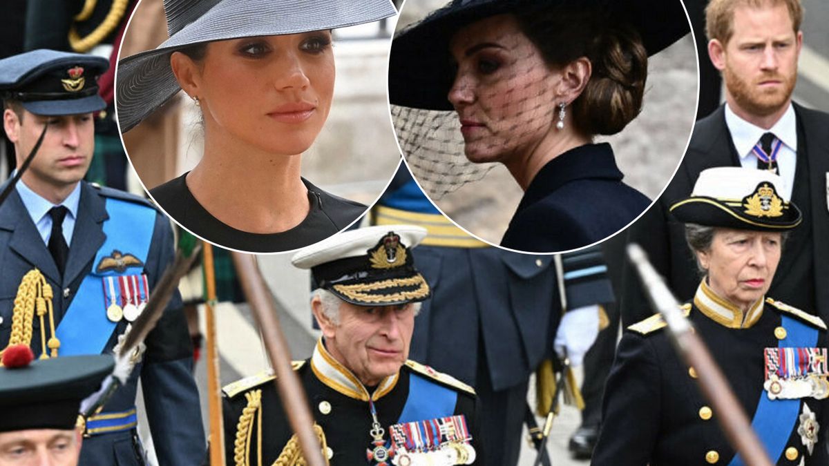 Księżna Kate i Meghan nie pojawiły się w kondukcie żałobnym za trumną królowej Elżbiety II. Wiadomo skąd ta decyzja