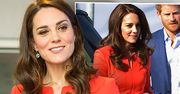 Świetna stylizacja księżnej Kate! Czerwony komplet ożywiła dodatkiem polskiej marki!