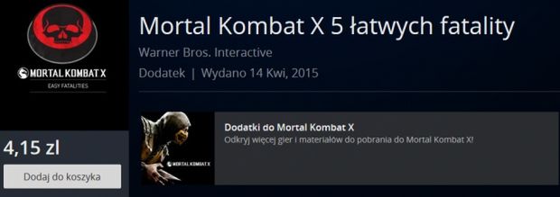 Kup pan fatality, tylko 4,15 zł za pięć sztuk. Takie rzeczy tylko w Mortal Kombat X