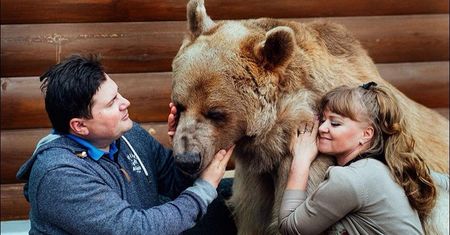 Para ma nietypowe zwierzę. Rosjanie mieszkają z niedźwiedziem
