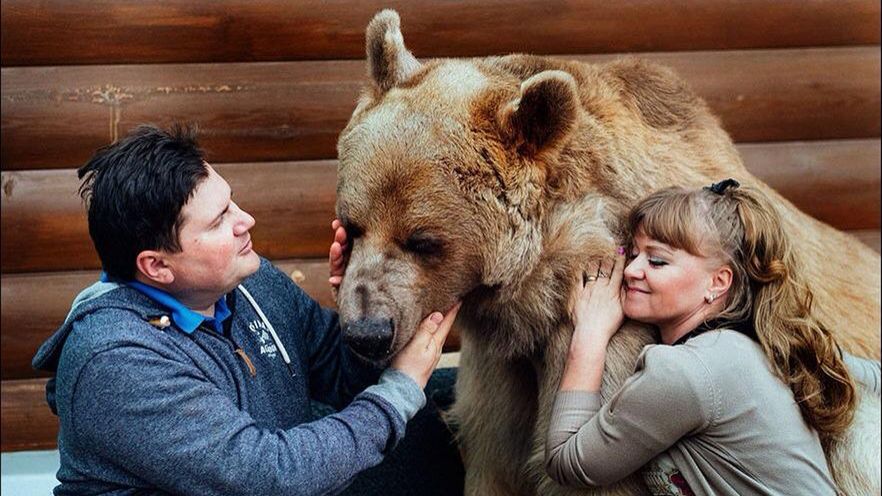 Swietłana i Jurij Pantelienienko mieszkają z niedźwiedziem już od 25 lat