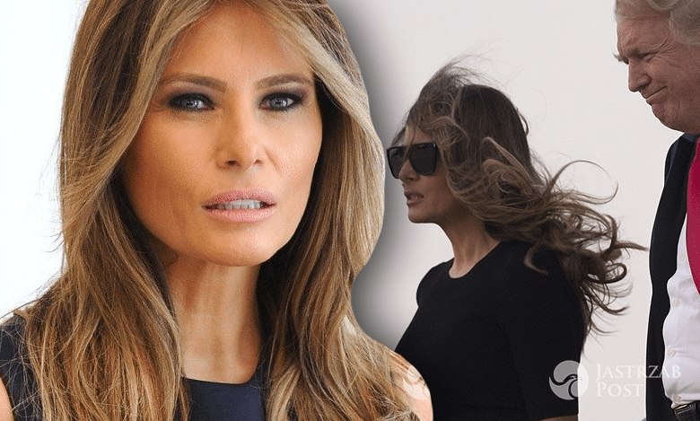 Melania Trump w pięknej stylizacji zrujnowanej przez wiatr