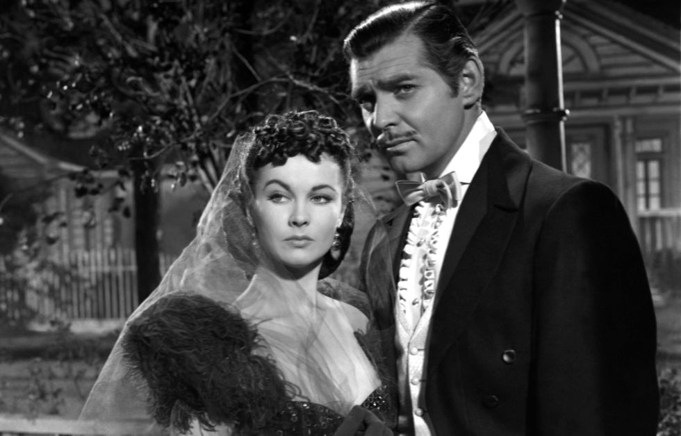 Vivien Leigh jako Scarlett O'Hara i Clark Gable jako Rhett Butler w filmie "Przeminęło z wiatrem" 