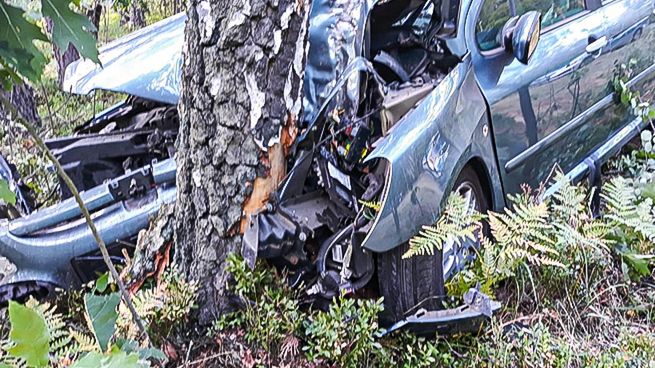 Auto wbiło się w drzewo. Sprawca zdarzenia się nie zatrzymał